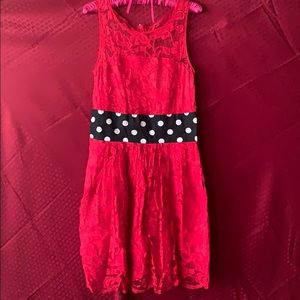 Red lace dress